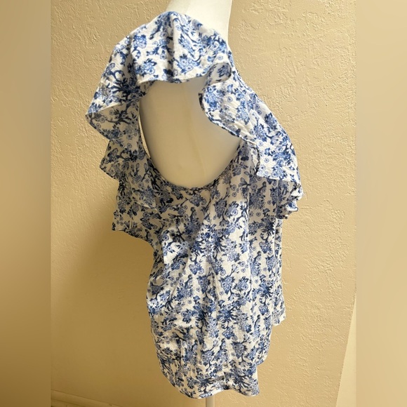 Rebecca Taylor Off The Shoulder Aimee Top Blue - Size 8 - Picture 11 of 11